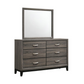 Watson 6-drawer Dresser with Mirror Grey Oak 212423M