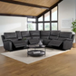 Wylder Leather Power Reclining Sectional with Power Headrests Floor Model