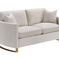 Loveseat con brazos arqueados tapizado Corliss beige 508822 