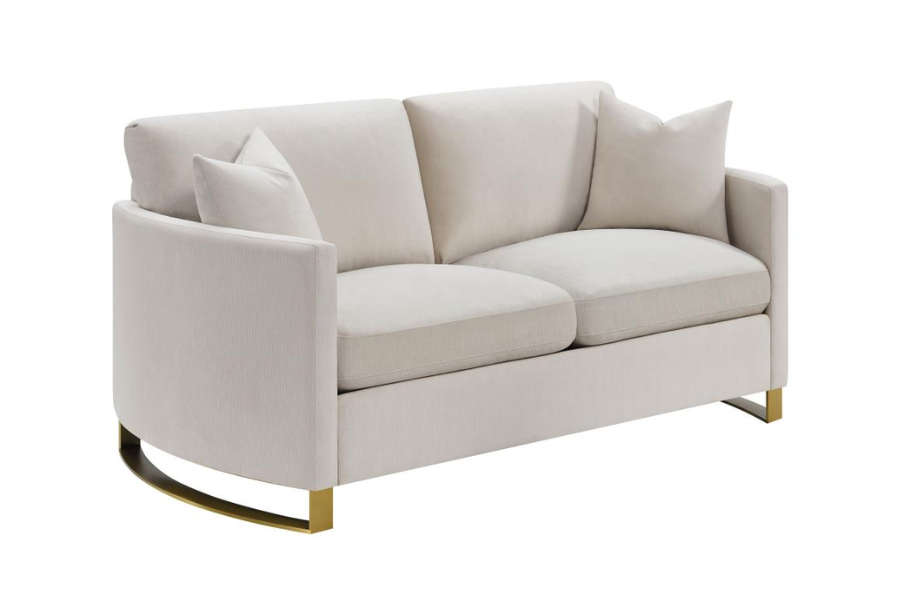 Loveseat con brazos arqueados tapizado Corliss beige 508822 