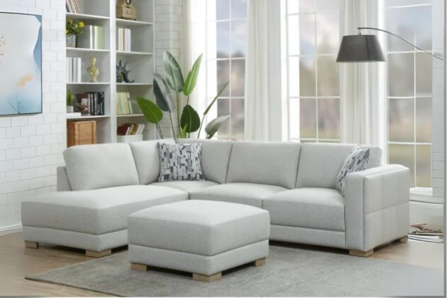 Drayden Fabric Sectional with Ottoman Floor Model