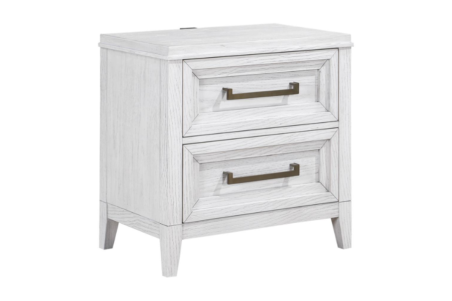 Marielle 2-drawer Nightstand Bedside Table Distressed White 224842