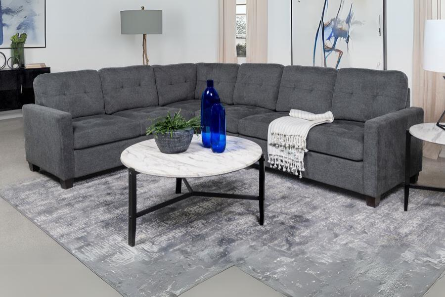 Georgina 4-piece Upholstered Modular Sectional Steel Grey 551701-SET