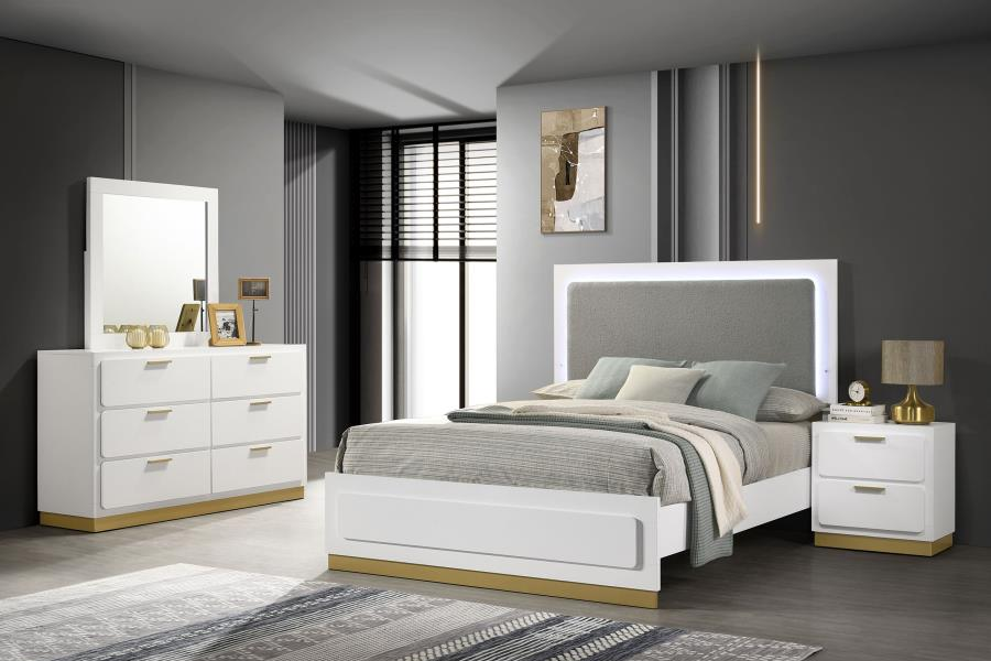 Caraway 4-piece Eastern King Bedroom Set White 224771KE-S4