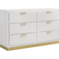 Caraway 6-drawer Dresser White 224773