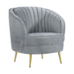 Sophia Upholstered Channel Tufted Barrel Accent Chair Grey 506866