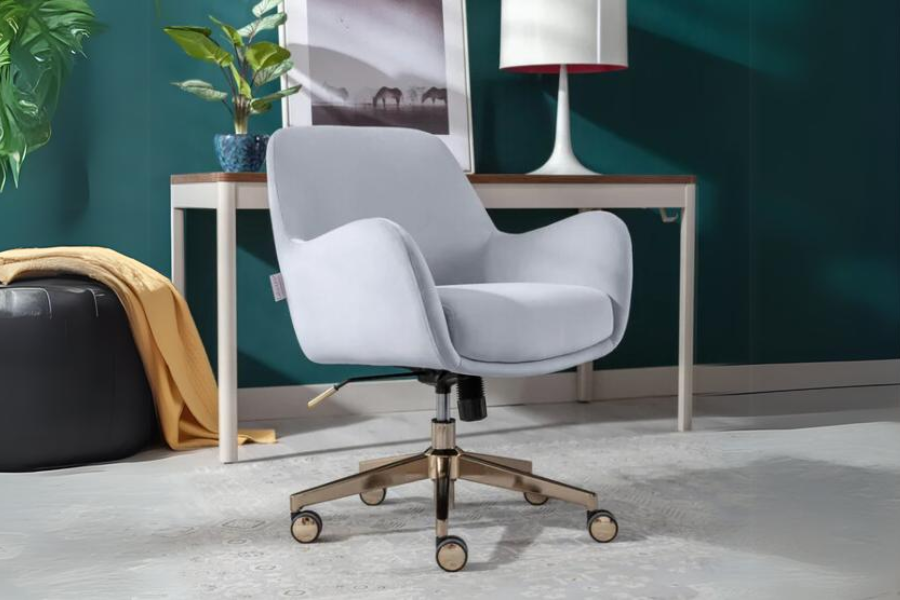 Online Only Lillian, LILLIAN AUGUST Elyse Plush Velvet Home Office Chair