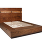 Cama con paneles de almacenaje Winslow Wood Eastern King en nogal ahumado 223250K