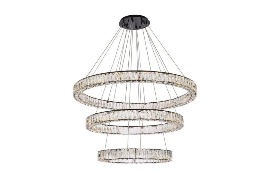 Monroe 3 Light 41 inch Black Chandelier Ceiling Light