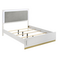 Caraway Wood Eastern King LED Panel Bed White 224771KE