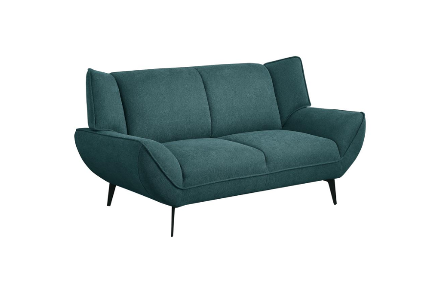 Acton Upholstered Flared Arm Loveseat Teal Blue	511162