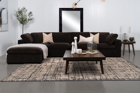 Lakeview 5-piece Upholstered Modular Sectional Chocolate 551464-SETB