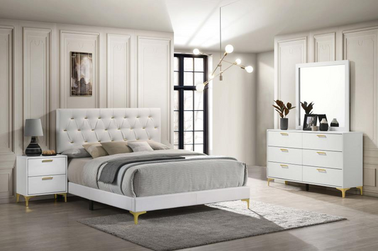 Juego de dormitorio Kendall de 4 piezas tamaño Queen en color blanco 224401Q-S4 