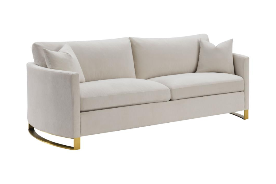 Corliss Upholstered Arched Arm Sofa Beige 508821