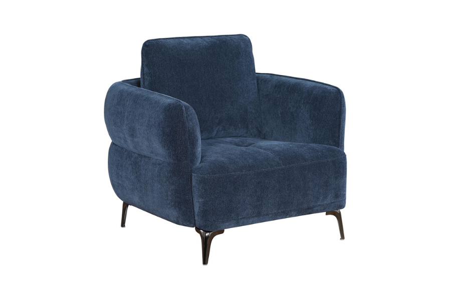 Lively Chenille Upholstered Modern Track Arm Chair Blue 509043 Comming Soon