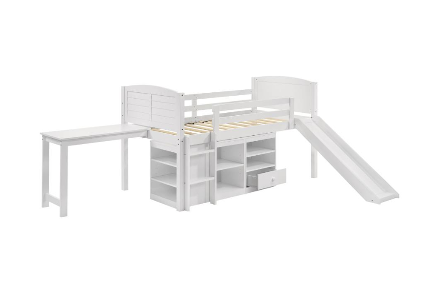 Millie Twin Workstation Loft Bed White 400330T