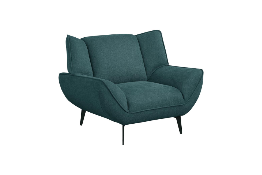 Acton Upholstered Flared Arm Accent Chair Teal Blue 511163