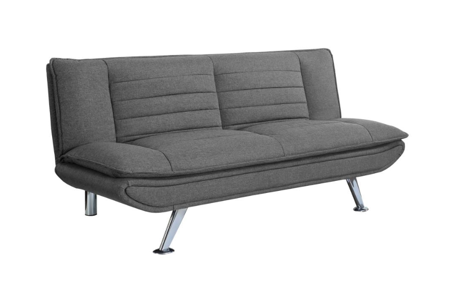 Sofá cama convertible con mechones tapizados Julian, gris, 503966, disponible próximamente 