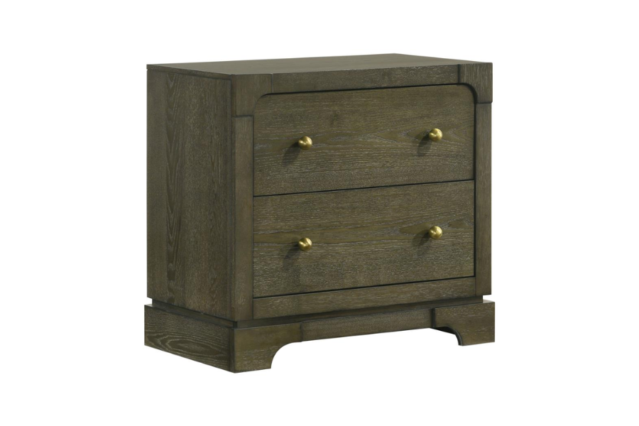 Gran Park 2-drawer Nightstand Bedside Table Dark Cocoa 224932