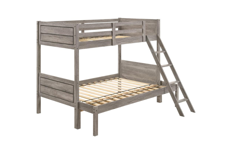 Ryder Wood Twin Over Full Bunk Bed Weathered Taupe 400819