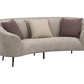 Ellorie Upholstered Channel Back Curved Sofa Beige 504837 Comming Soon