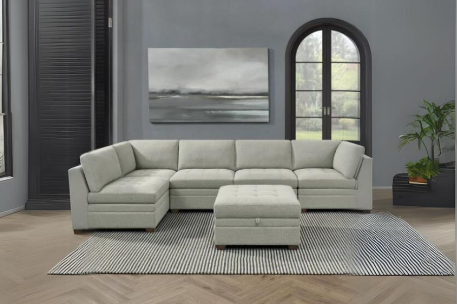 Thomasville Tisdale Fabric Sectional with Storage Ottoman