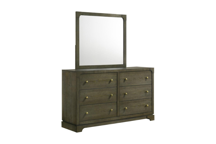 Gran Park 6-drawer Dresser and Mirror Dark Cocoa 224933M