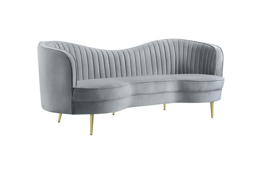 Sophia Upholstered Channel Tufted Sofa Grey 506864