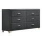 Melody 6-drawer Upholstered Dresser Grey 223383 Comming Soon