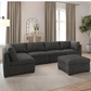 Thomasville Tisdale Modular Sectional 6-piece Boucle with Storage Ottoman