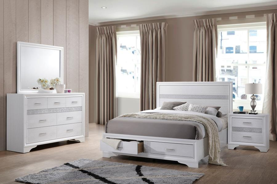 Miranda 4-piece Eastern King Bedroom Set White 205111KE-S4