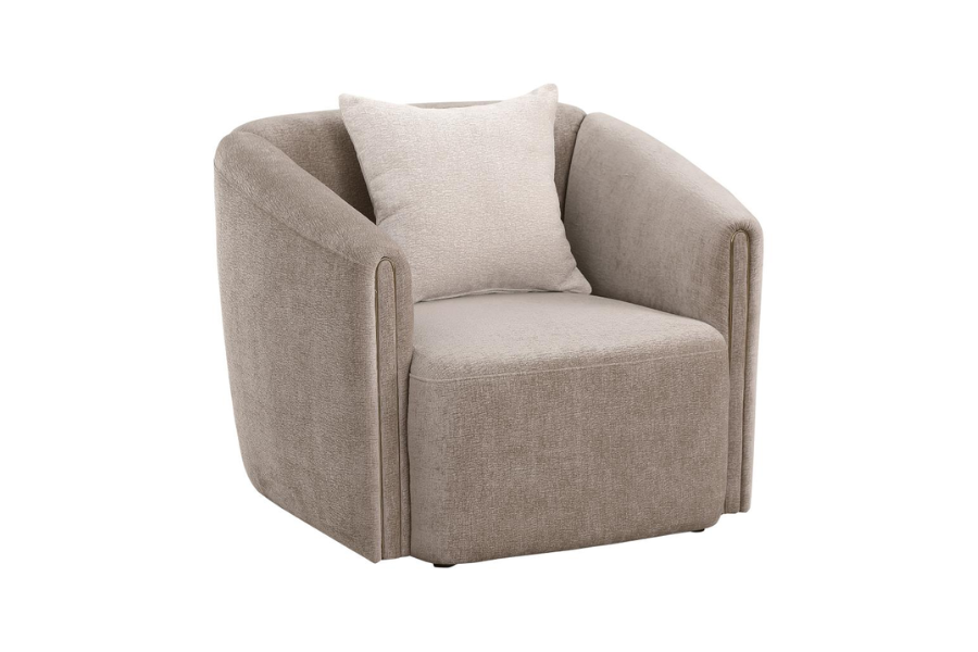 Townsend Chenille Upholstered Rolled Arm Chair Latte 504756