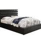 Cama Queen con paneles de almacenaje tapizados Riverbend, color negro 300469Q 