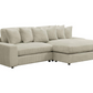 Sofá chaise longue reversible tapizado Blaine en color arena 509899 