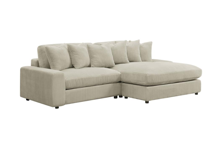 Blaine Upholstered Reversible Chaise Sectional Sofa Sand 509899