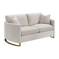 Corliss Upholstered Arched Arm Loveseat Beige 508822