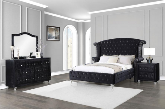 Deanna 4-piece Eastern King Bedroom Set Black  206101KE-S4