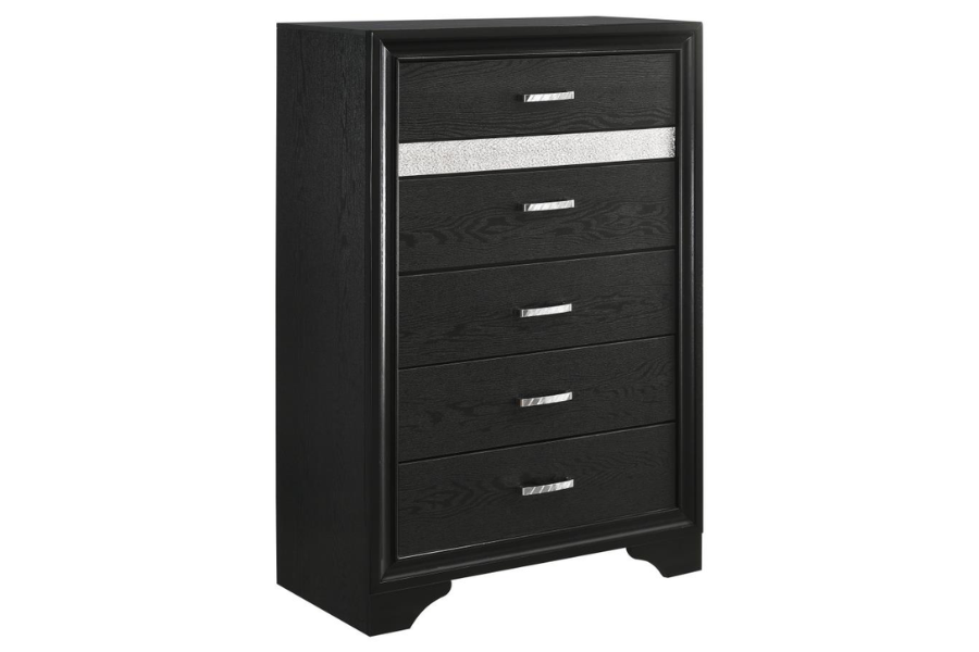 Miranda 5-drawer Bedroom Chest Black 206365