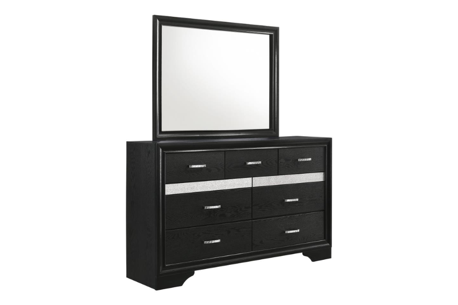 Miranda 7-drawer Dresser with Mirror Black 206363M