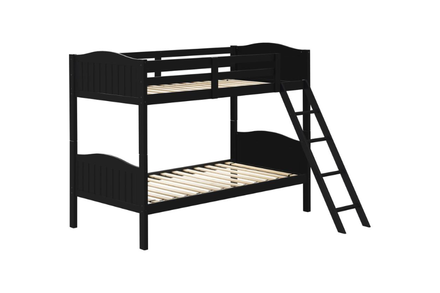 Arlo Wood Twin Over Twin Bunk Bed Black 405053BLK