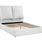 Cama King con paneles tapizados Gwendoline, estilo oriental, color blanco 306040KE 