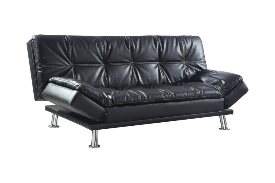 Dilleston Upholstered Tufted Convertible Sofa Bed Black 300281