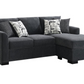 Storey Upholstered Sleeper Sectional Chaise Sofa Dark Grey 504777