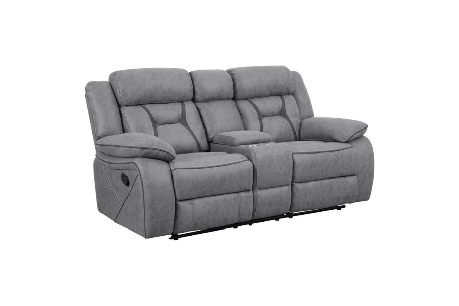 Higgins Upholstered Motion Reclining Loveseat Grey 602262