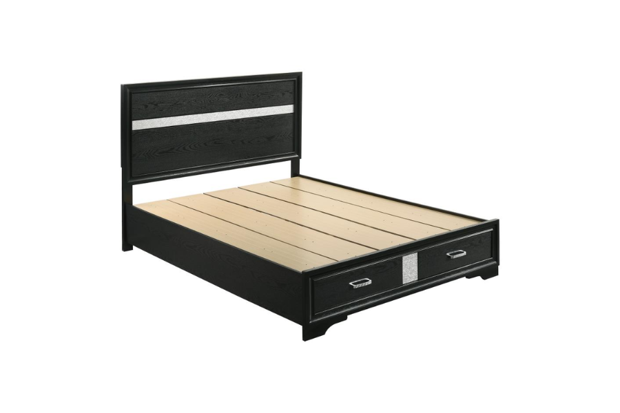 Miranda 51-inch Wood Queen Storage Panel Bed Black 206361Q Comming Soon