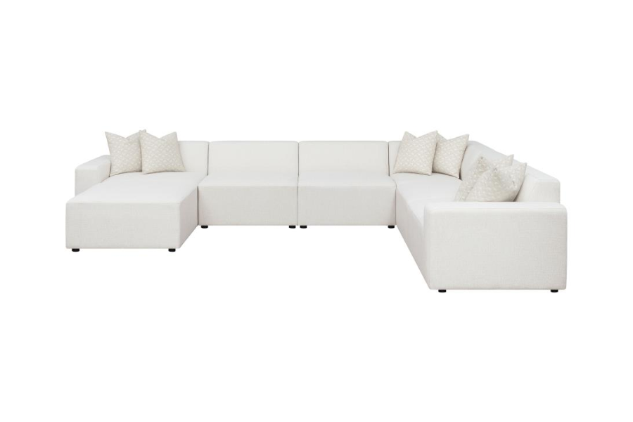 Freddie 7-piece Upholstered Modular Sectional Sofa Pearl