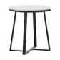 Hugo Round Faux Marble End Table White and Matte Black 723237