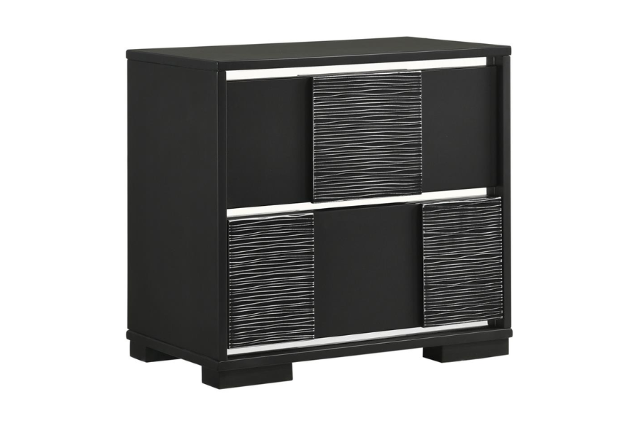 Blacktoft 2-drawer Nightstand Black 207102