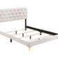 Cama King tapizada con paneles en color blanco Kendall 224401KE 