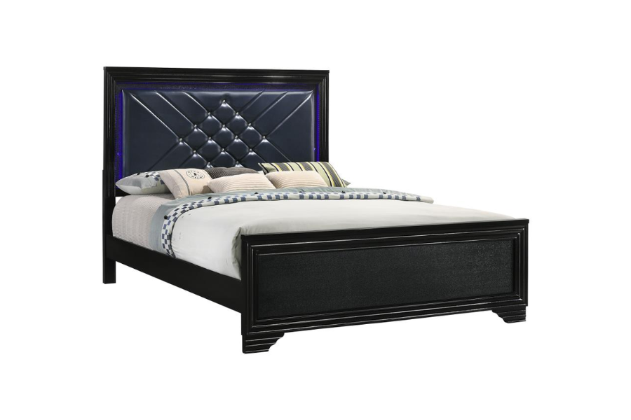 Cama California King con paneles LED Penelope Wood Midnight Star 223571KE Próximamente 